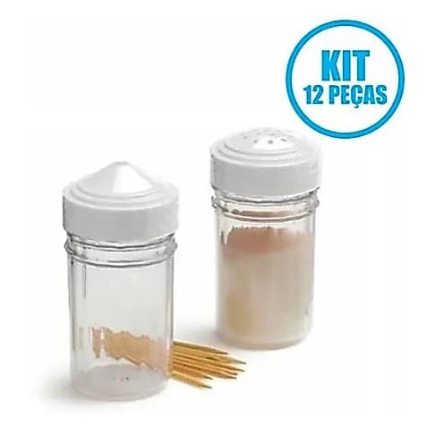 Saleiro E Paliteiro De Mesa Acrílico Kit Com 12 Unidades