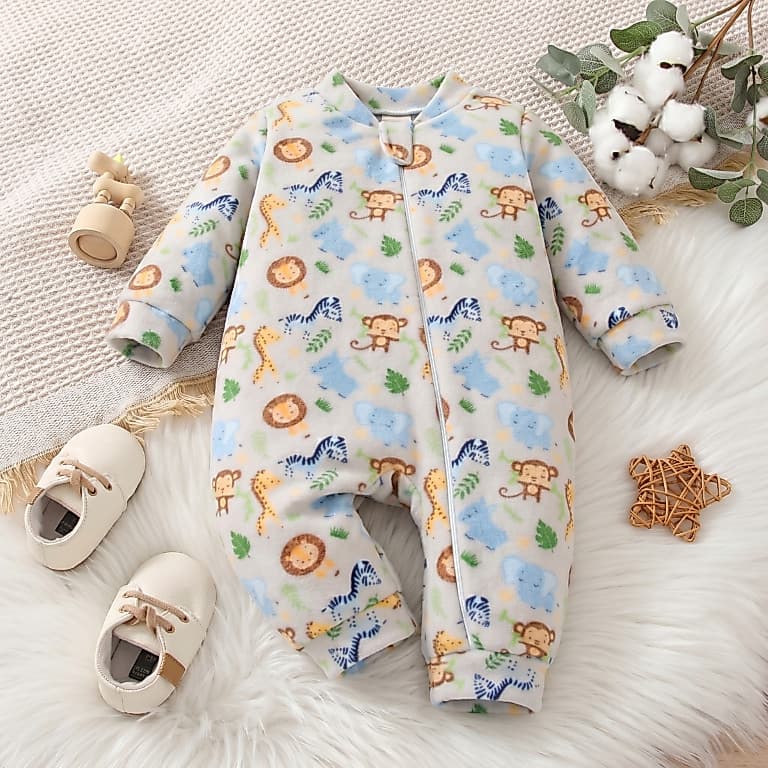 Macacão Para Bebe Menino de Soft Inverno Quentinho Ideal Para Dia a Dia e Pijama Macacao com Ziper