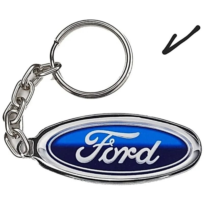 Chaveiro de metal cromado Ford