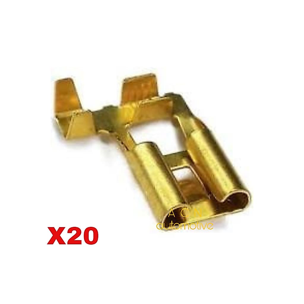20 Terminal Conector De Carro Bandeira 6,3mm