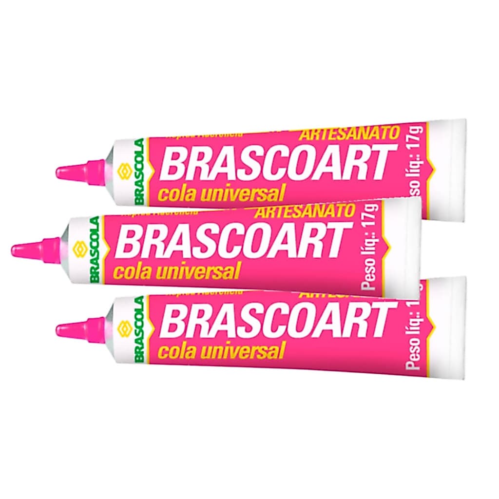 Kit 3 Cola Universal Brascoart 17g | BRASCOLA  – Adesivo Versátil para Diversas Aplicações
