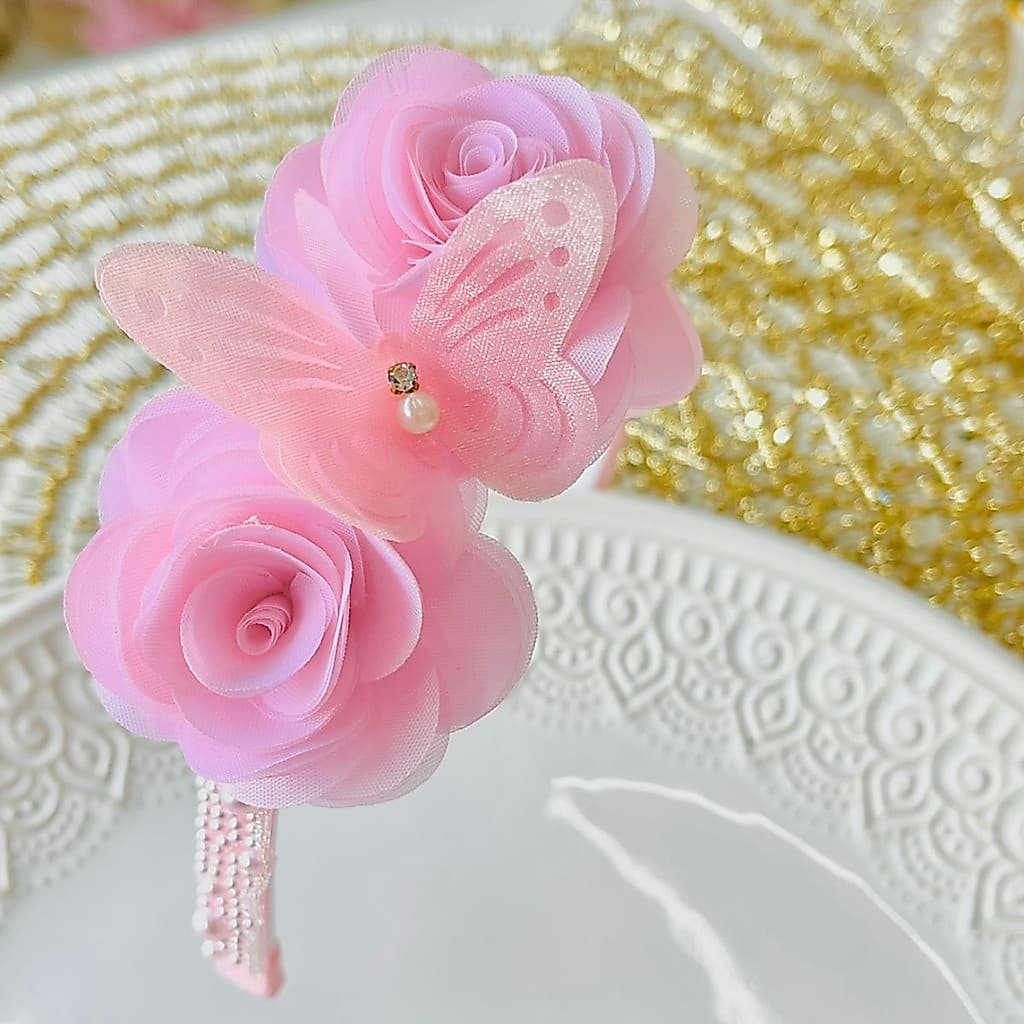 Tiara infantil rosa / Tiara luxo / arco infantil/ arco de cabelo rosa / Tiara flor