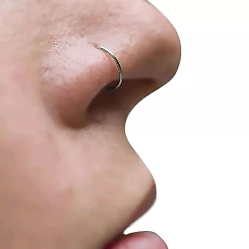 Piercing de Nariz Argolinha Prata 8mm aço Inoxidável