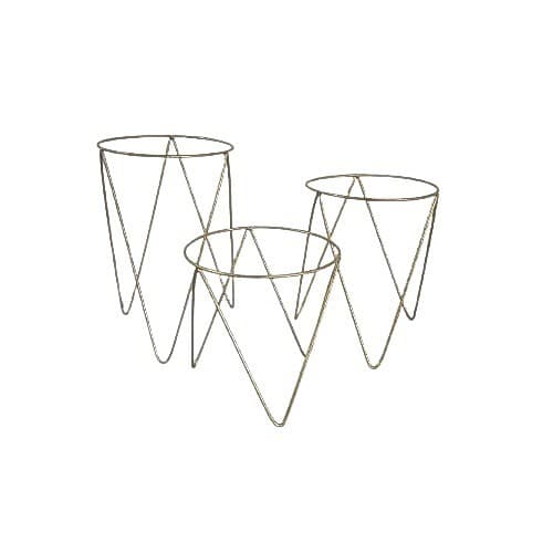Kit Suporte de Vaso em Ferro Dourado