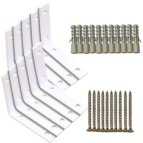 Kit 10 Cantoneiras em L 6x6 Metal Reforçado com 10 Parafusos e Buchas Inclusos Bestfer