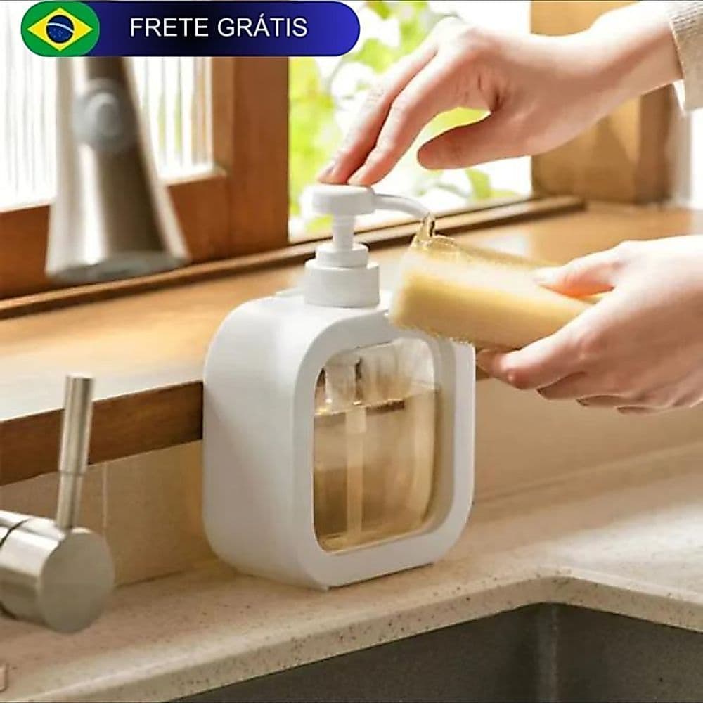 Dispenser Saboneteira Líquido Portátil Banheiro Cozinha Lavabo Viagem 300ml 500 ML