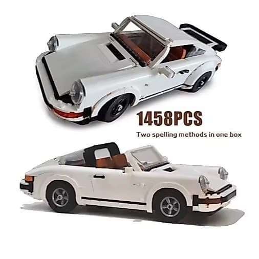 Blocos de Montar – Carro Esportivo Porsche 911 Classic – 1458 Peças – Escala 1:14 - Suporte de Parede de Brinde