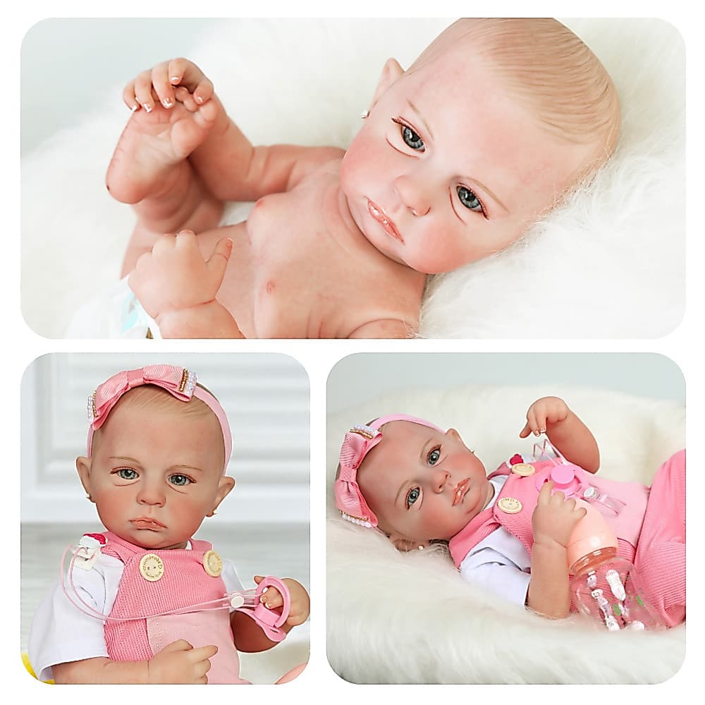 Boneca Bebê Reborn Helena Mundo Kids Traços Realsitas Machas de frio Veias e Unhas