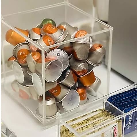 Porta Cápsulas de Café Nespresso Caixa em Acrílico 15x15