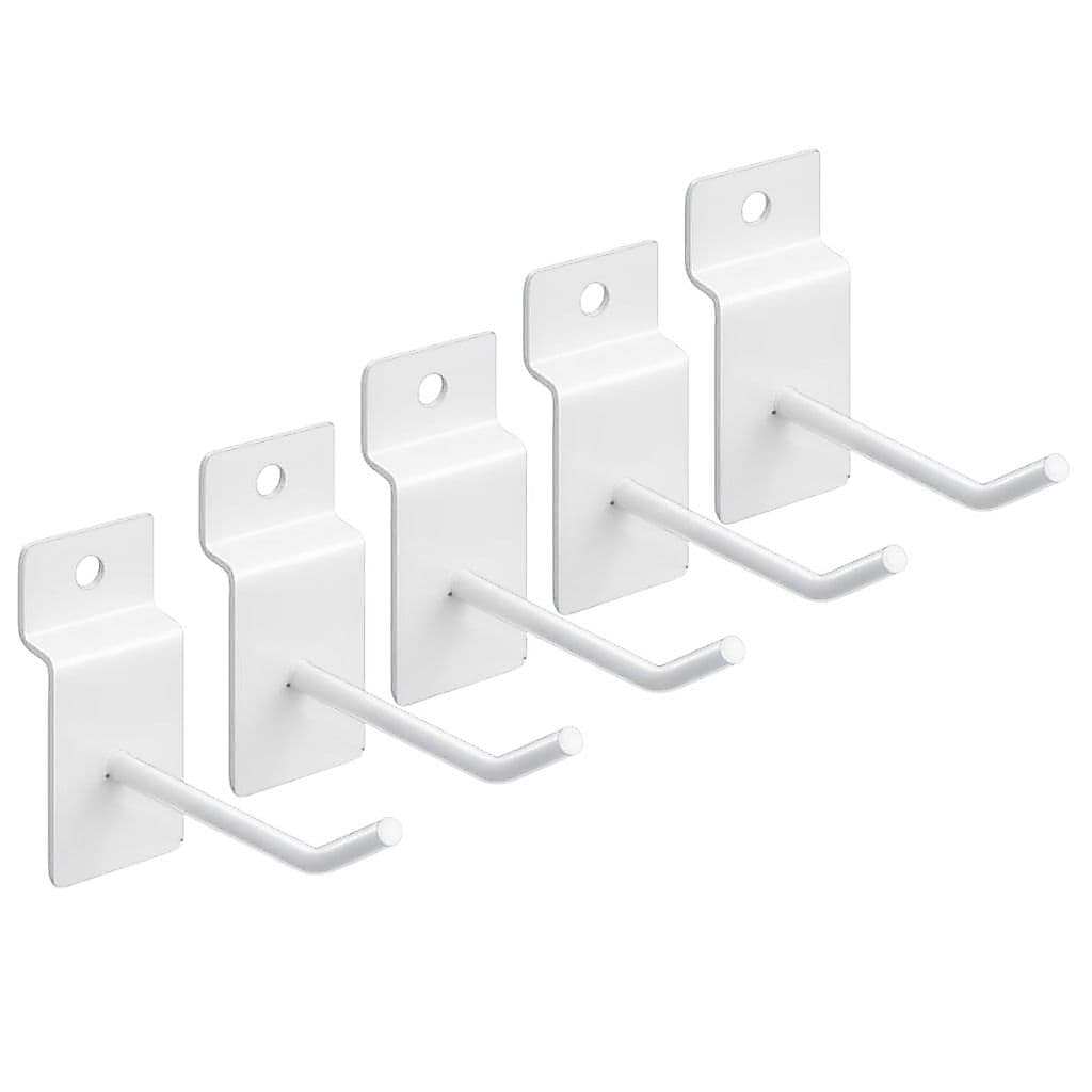 KIT 10 GANCHO PARA PAINEL CANALETADO COR BRANCO 5CM