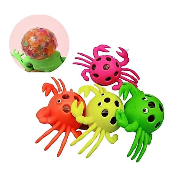 KiT Squishy Ball Brinquedo Anti Stresse de Apertar Alívio Pressão Formato Sapo /Aranha /Caranguejo