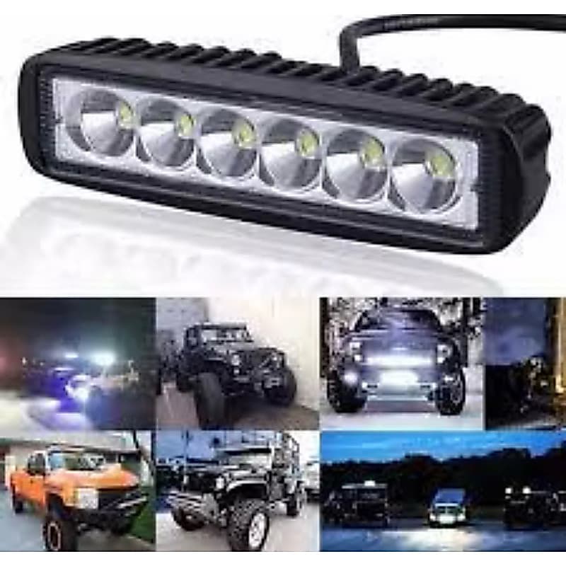 Farol Milha Auxiliar 6 Leds 18w Off Road Moto Carro 2  Unidade