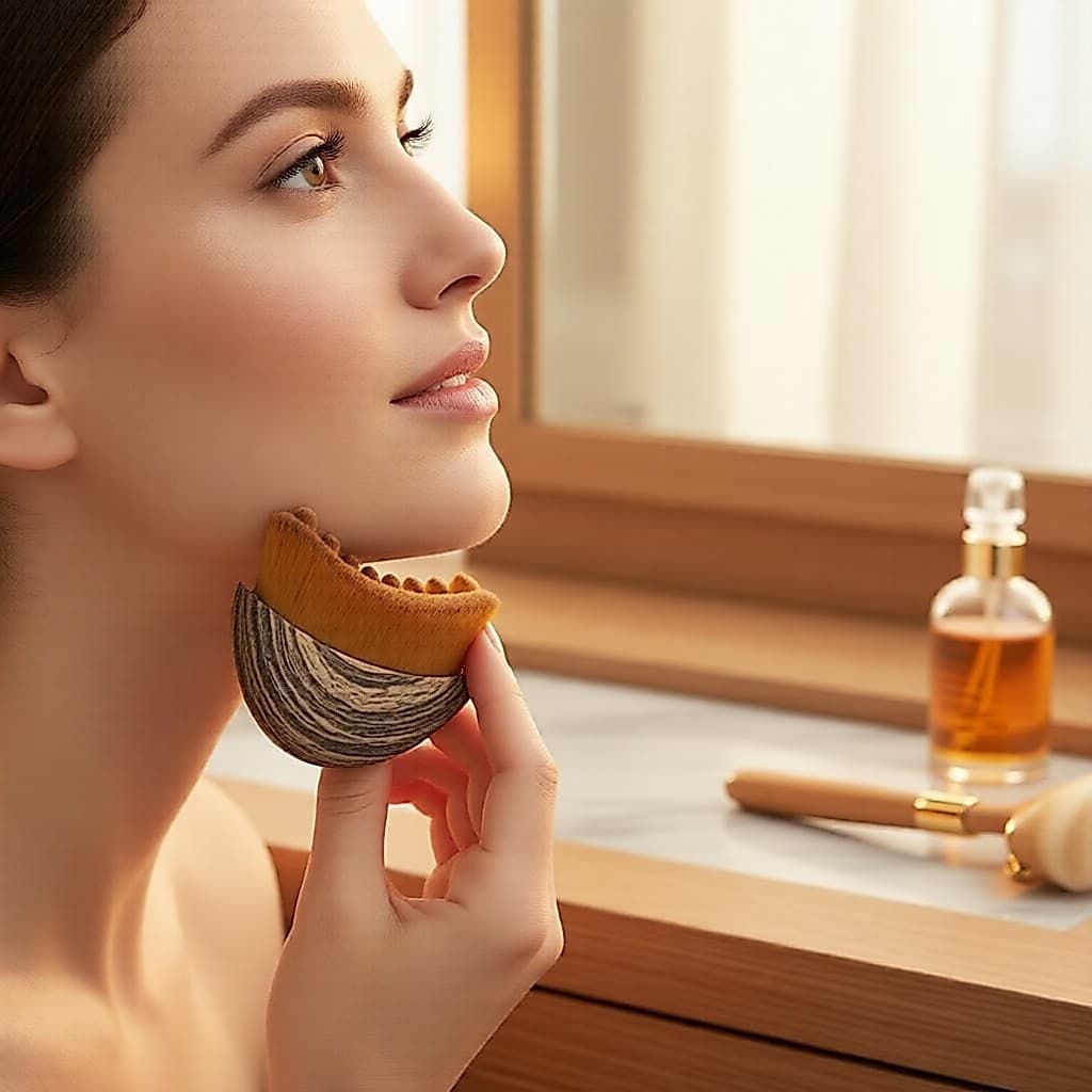 Escova Massageadora Facial de Drenagem Linfática, Design Ergonômico Contornado para Alívio Preciso da Pele