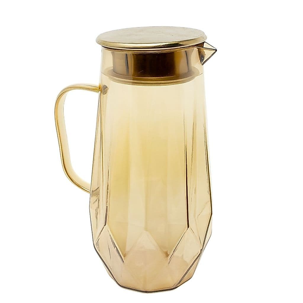 JARRA VIDRO BOROSSILICATO DOURADA COM TAMPA INOX AMBAR 1,4L