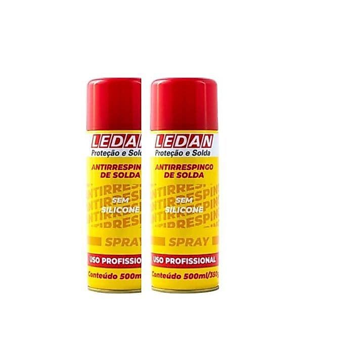 2 PECAS Antirrespingo Em Spray Aerosol Sem Silicone 500ml Ledan