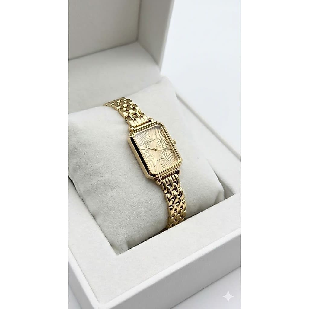 Relógio pulso Feminino Quadrado Dourado 3242