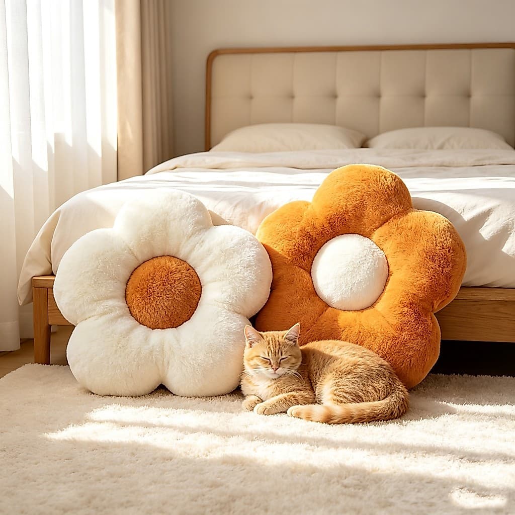 Almofada Margarida de pelucia varias cores Decorativa e Delicadeza para Quarto de Bebê Sofá ou Sala