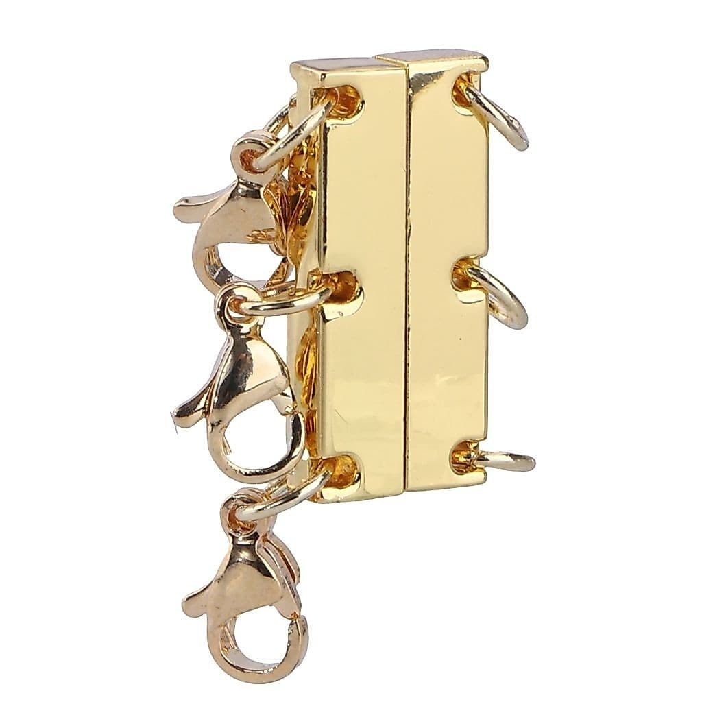Fecho De Colar Em Camadas-Separador Triplo Duplo De Joias Magnéticas Para Correntes De Pulseiras DIY