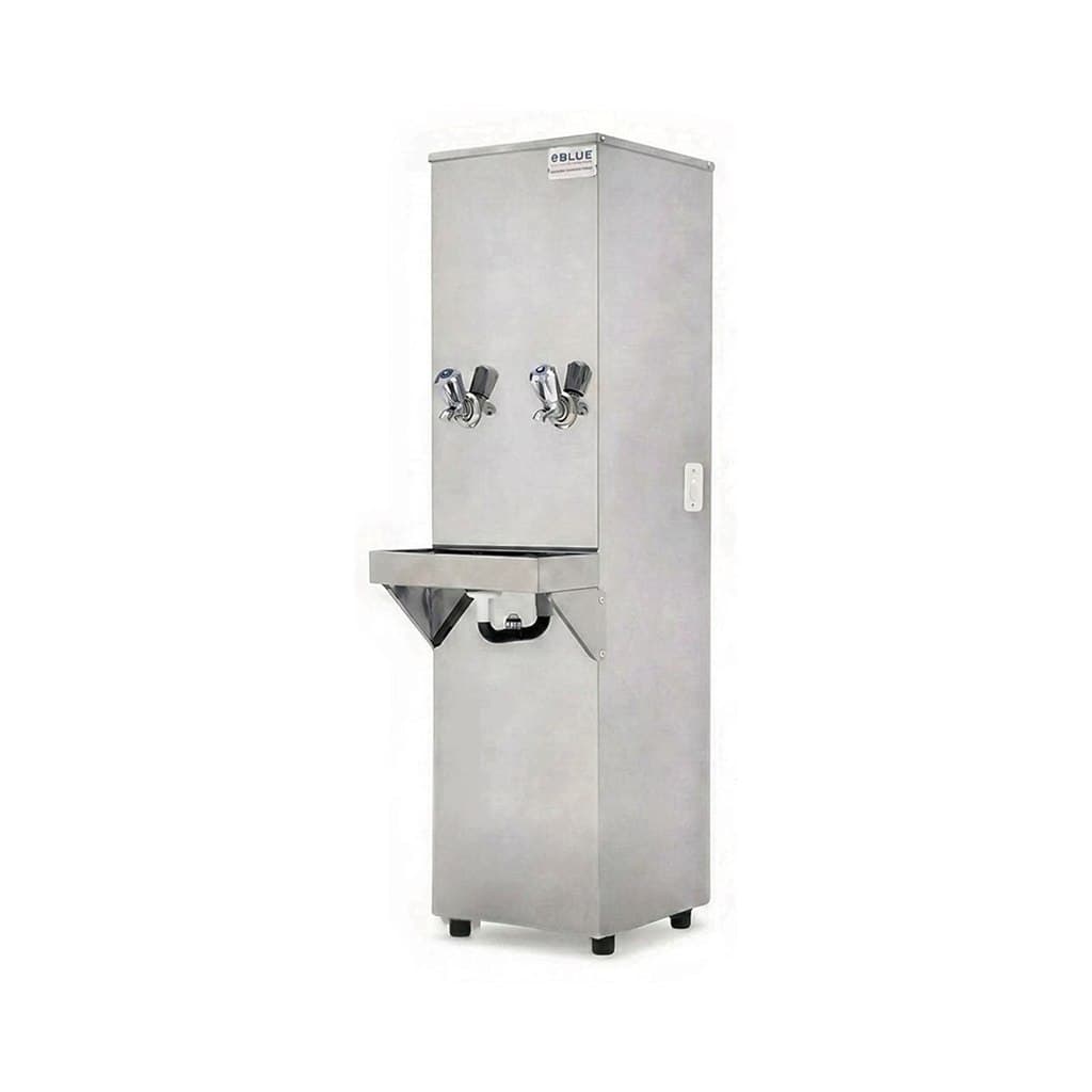 Purificador Bebedouro Industrial 25L Coluna Inox Blue 2 Torneiras Com Filtro