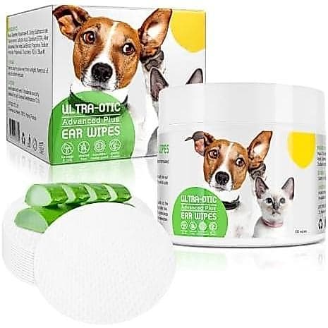 Toalhetes de Limpeza de Ouvido para Cães e Gatos, Toalhetes Suaves com Aloe e Pepino para Ouvidos Sujos, Oleosos e com M