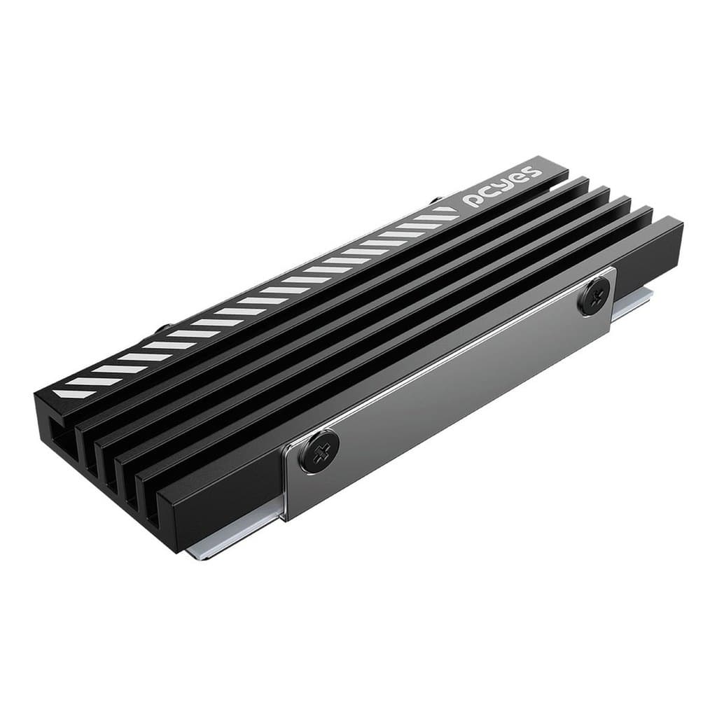 Dissipador Heatsink para SSD M.2 NVMe 2280 Alumínio PCYES Heat Shield PHS2280BK Thermal Pad Duplo