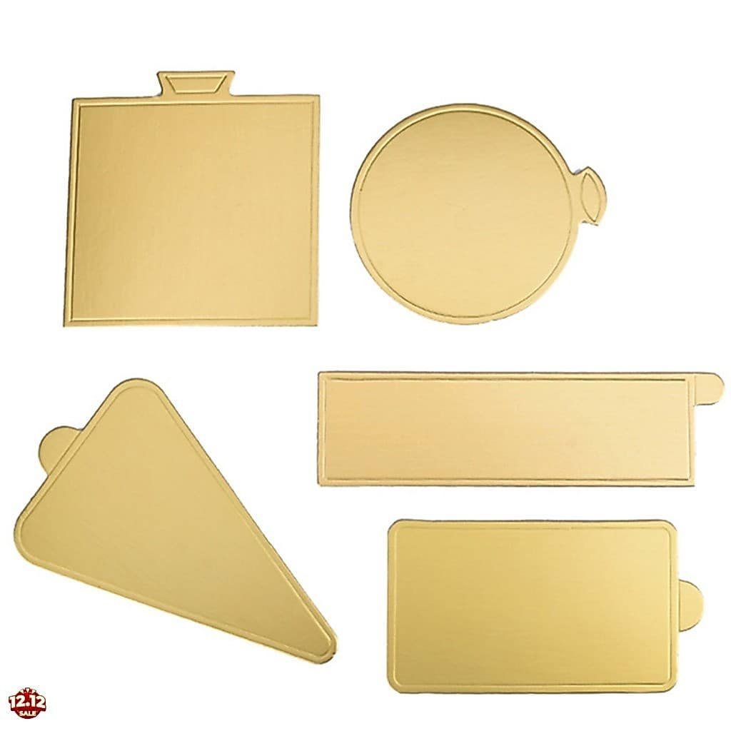 100 Pçs Almofadas De Papel Do Bolo Mousse Sobremesa Base Folhas Ouro Prata Cor Forro Esteiras Para Decoração De Coziment