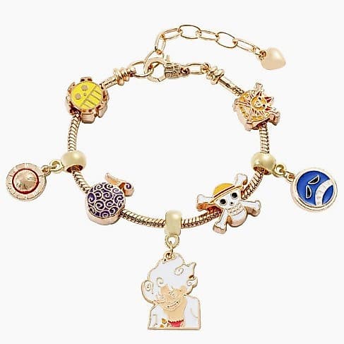 Pulseira de Pérola Vermelha One Piece Ace Luffy, Pulseira DIY, Acessório de Gangue Pirata, Produto Periférico de Anime C