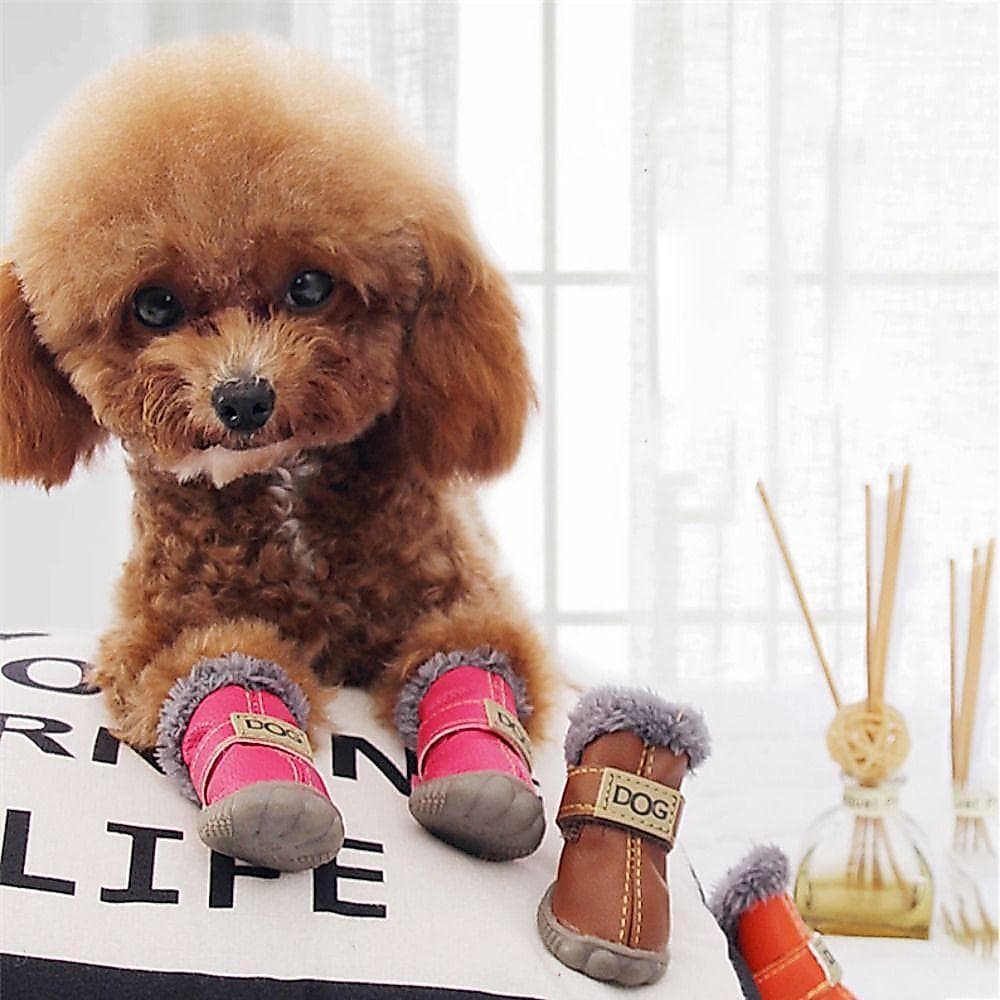 MXFASHIONE Botas De Neve Para Animais De Estimação , Sapatos Macios E Quentes Cães De Inverno De Chuva Antiderrapantes D