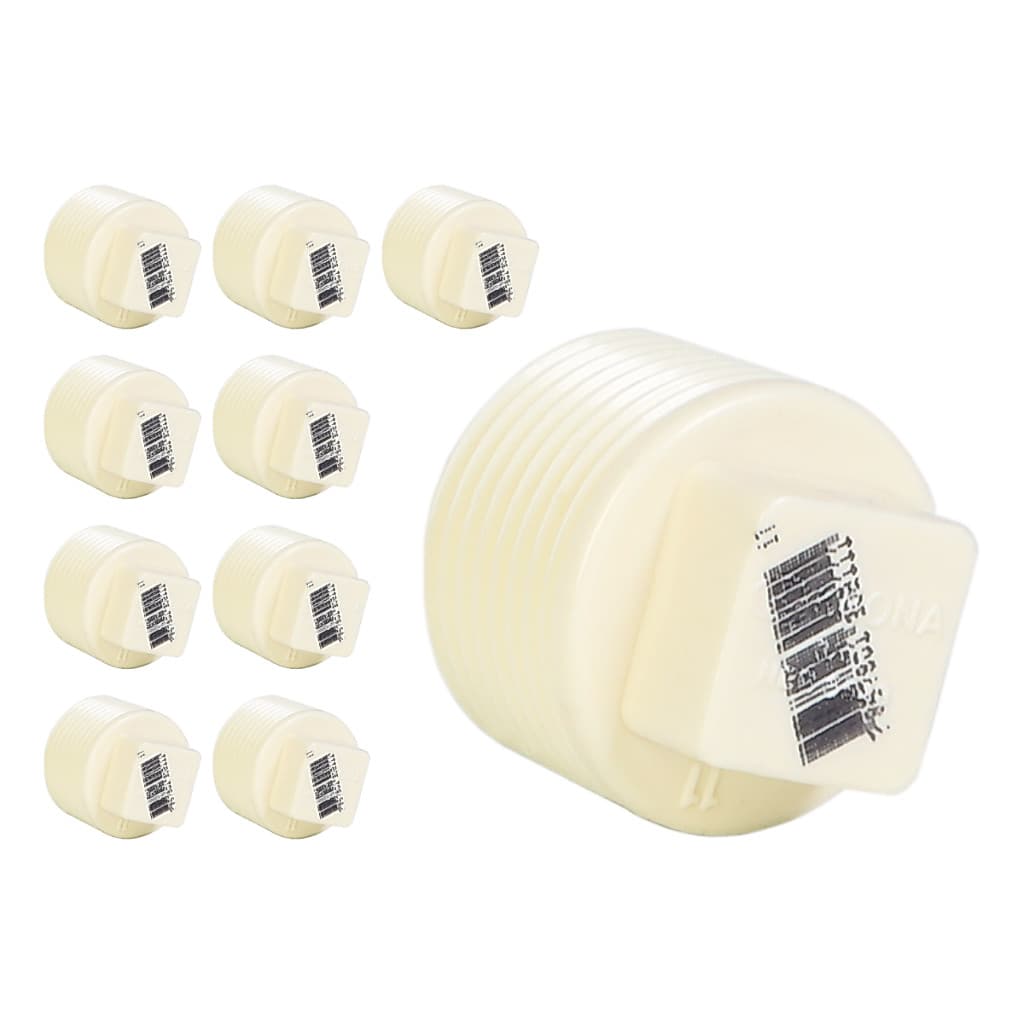 Kit 10 Tampão Plugue Roscável 20mm 1/2 Polegada Pvc Krona