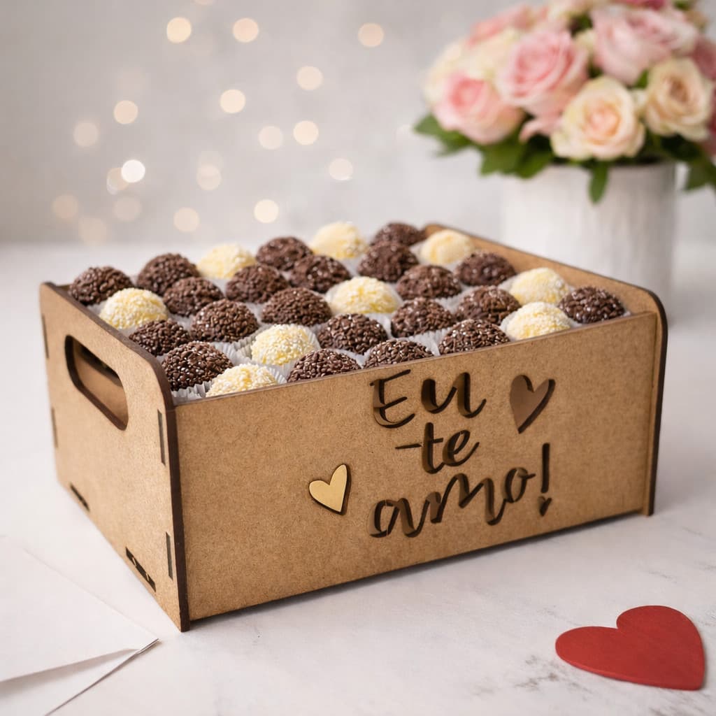 Kit 10 Caixotes Eu te Amo Dia das Mães Presente Criativo Decoração Artesanato Multiuso Chocolate Feminino Enfeite