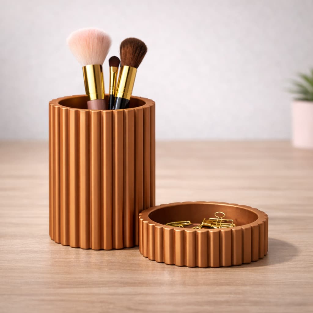 Kit Porta Caneta Pincel Maquiagem Lápis Organizador de Mesa Escritório Porta Treco Objetos
