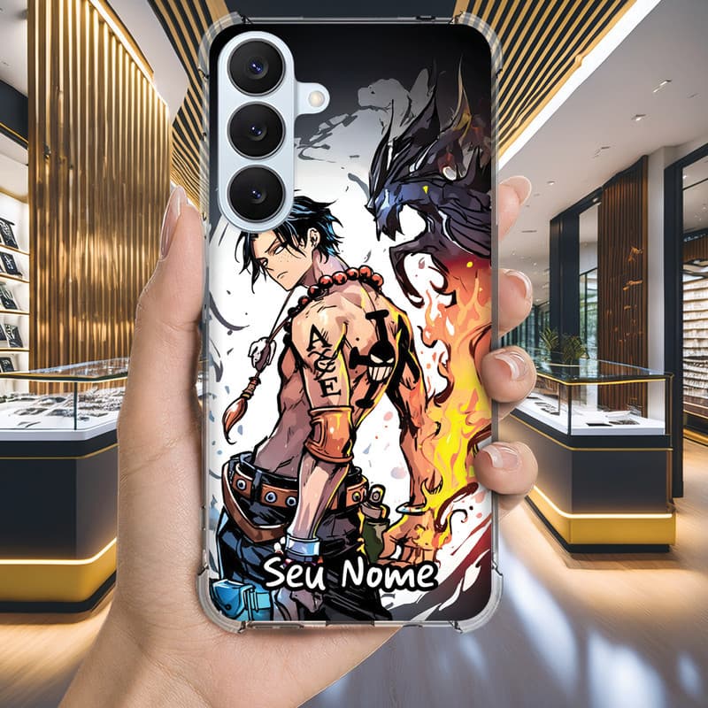 Capa Capinha GALAXY A24 A23 A22 A21S A21 A20S A20 A17 A16 A15 A14 Anti-impacto Personalizada anime ONE PIECE nome (3536)