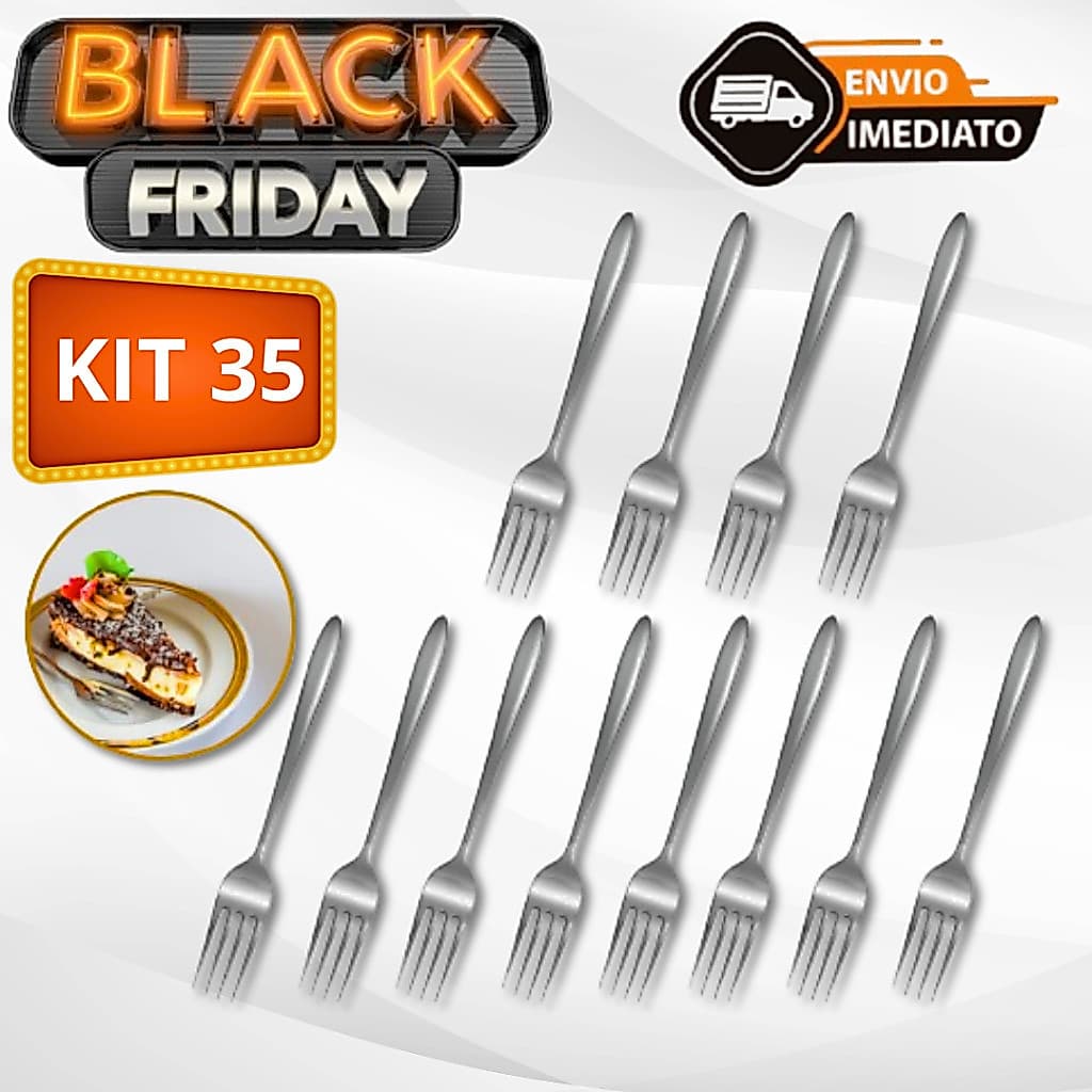 Kit 35 Garfos para sobremesas Aço Inox de alta qualidade Reutilizável Faqueiro Promoção Envio Imediato