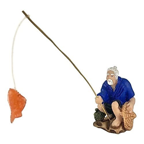 Pescador Chinês 6,5 Cm Miniatura Enfeite Terrário Fonte
