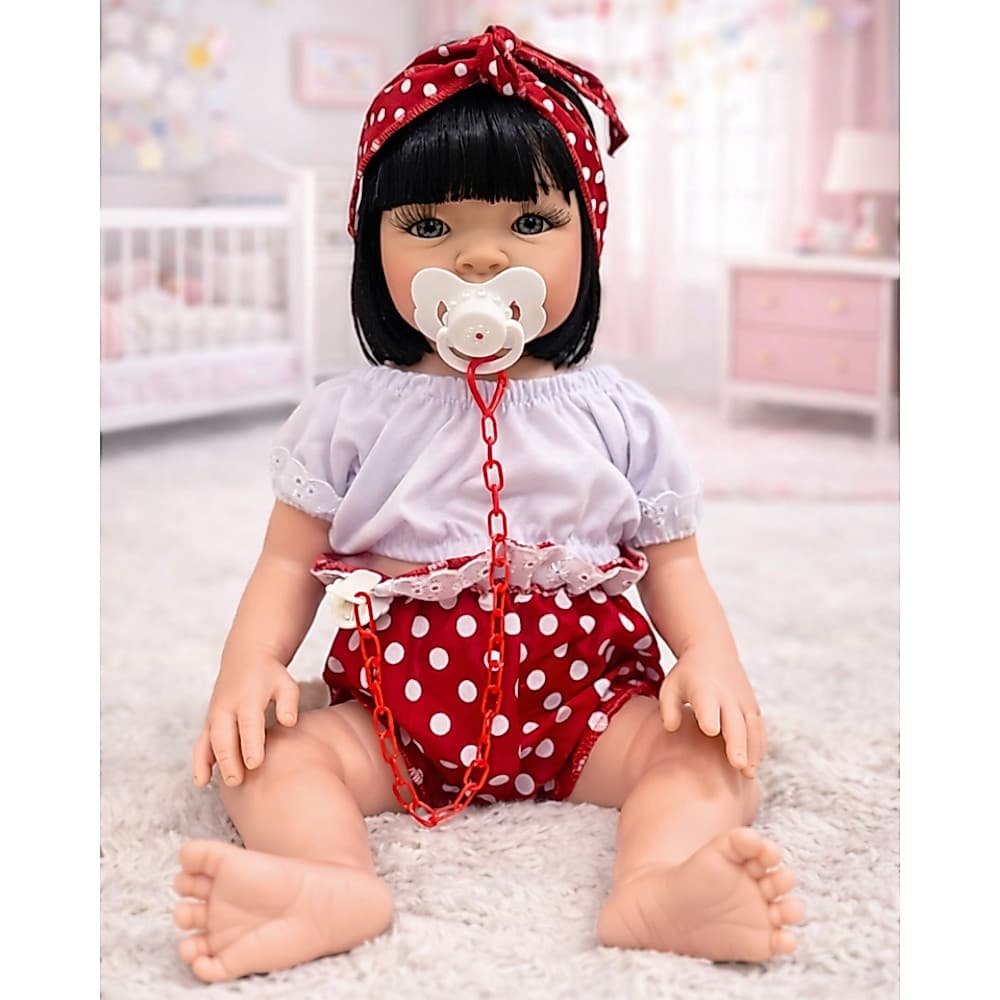 Boneca Bebê Reborn Corpo 100 % Silicone Com Lindos Acessórios e Bolsa Maternidade