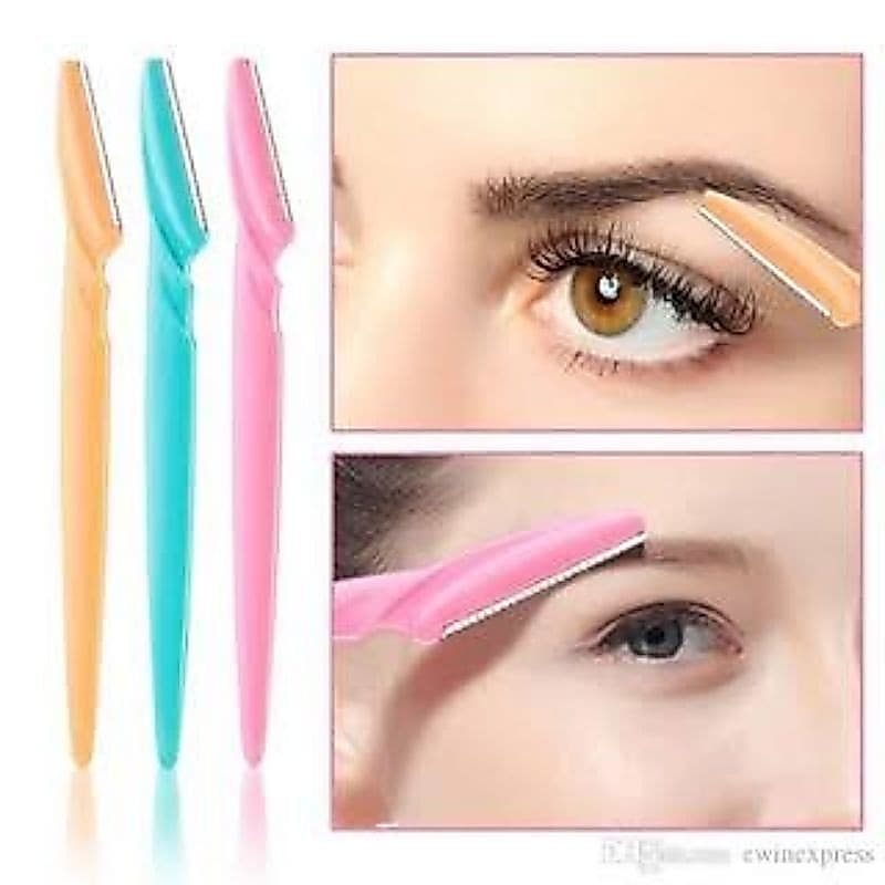 Kit 3 Navalha Lâminas Sobrancelha Rosto e Buço Para Depilação Facial / Design De Sobrancelhas e Acabamento