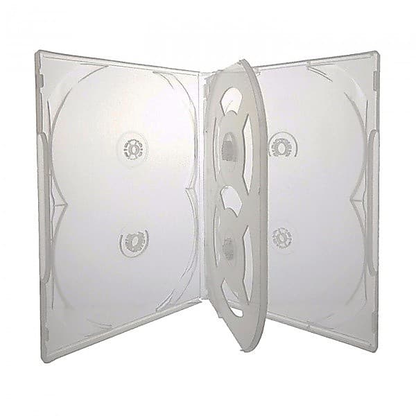 10 Estojo Box Dvd Transparente Para 6 Mídias