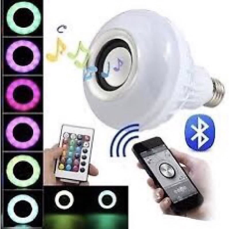 lâmpada bluetooth rgb Música com controle