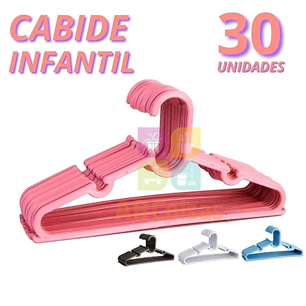 Kit 30 Cabide Infantil Bebe 4 cores Baby Plástico Reforçado
