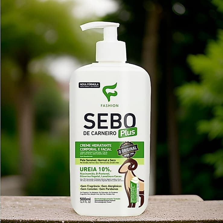 Creme Sebo de Carneiro PLUS 10% Ureia de Cacau Original Hidratante Fashion Cosméticos 500 ml