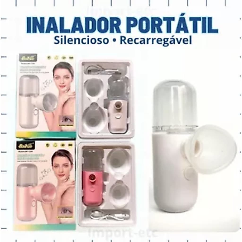 Guiana Inalador Portátil Nebulizador Recarregável USB Silencioso Infantil Adulto Hidratação Nasal e Olhos