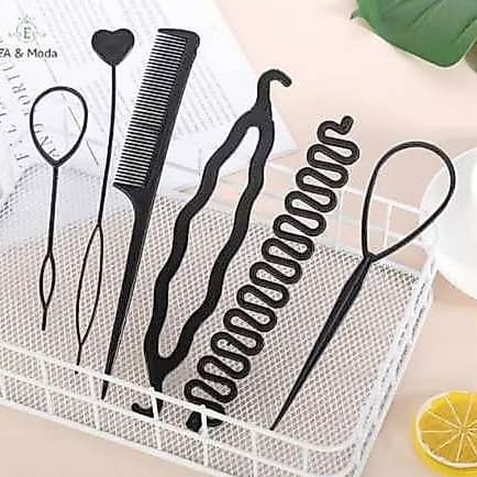 Kit 6 pecas  Penteado para Cabelo Acessório para Coque Trança Agulha Mágica Pente