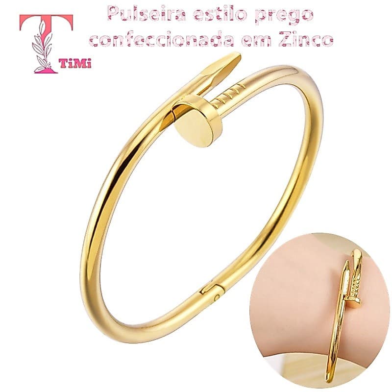 Pulseira Estilo Prego Confeccionada Em Zinco/ Pulseira De Casal/Nova Pulseira Dourado Prata E Braceletes