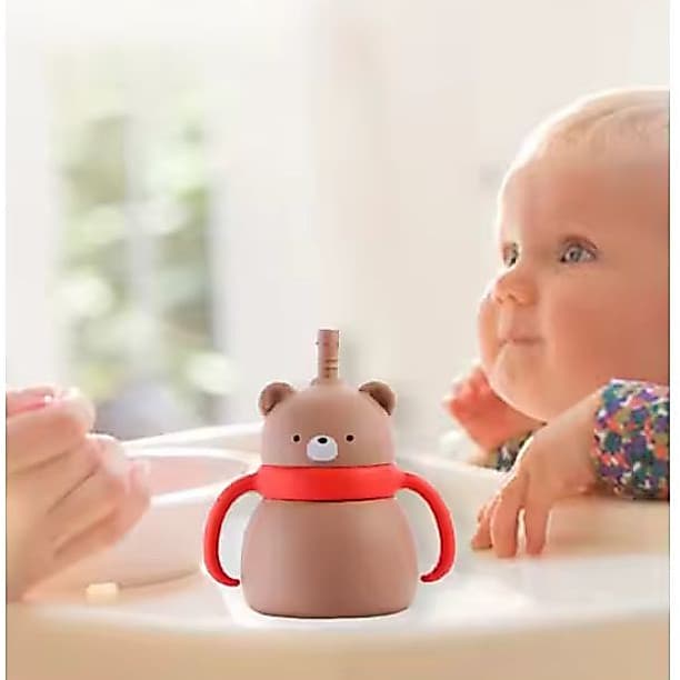Copo De Alimentação De Silicone De Treinamento C/ Canudo E Alça  Para Bebês -Envio Já