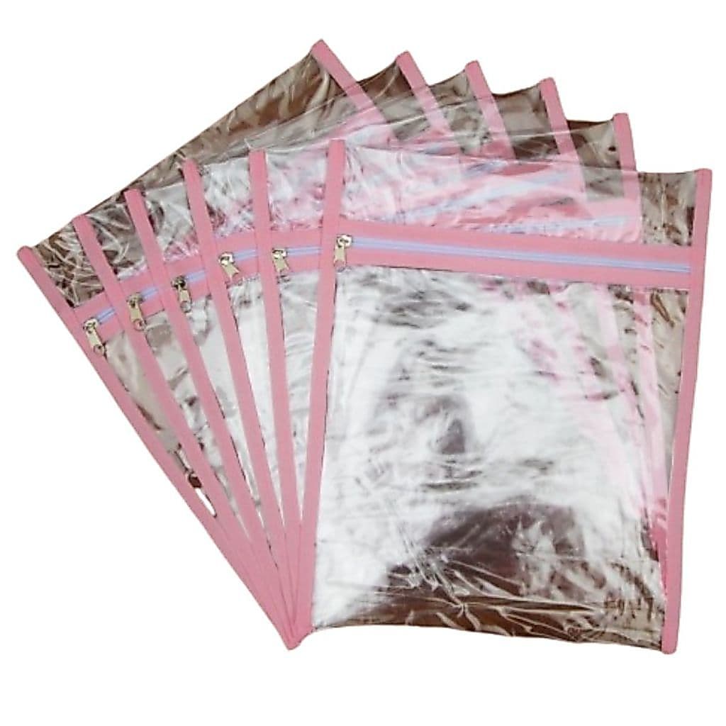 Kit 6 Saquinhos De Maternidade Plástico Transparente com Zíper 28 cm x 34 Menina e Menino