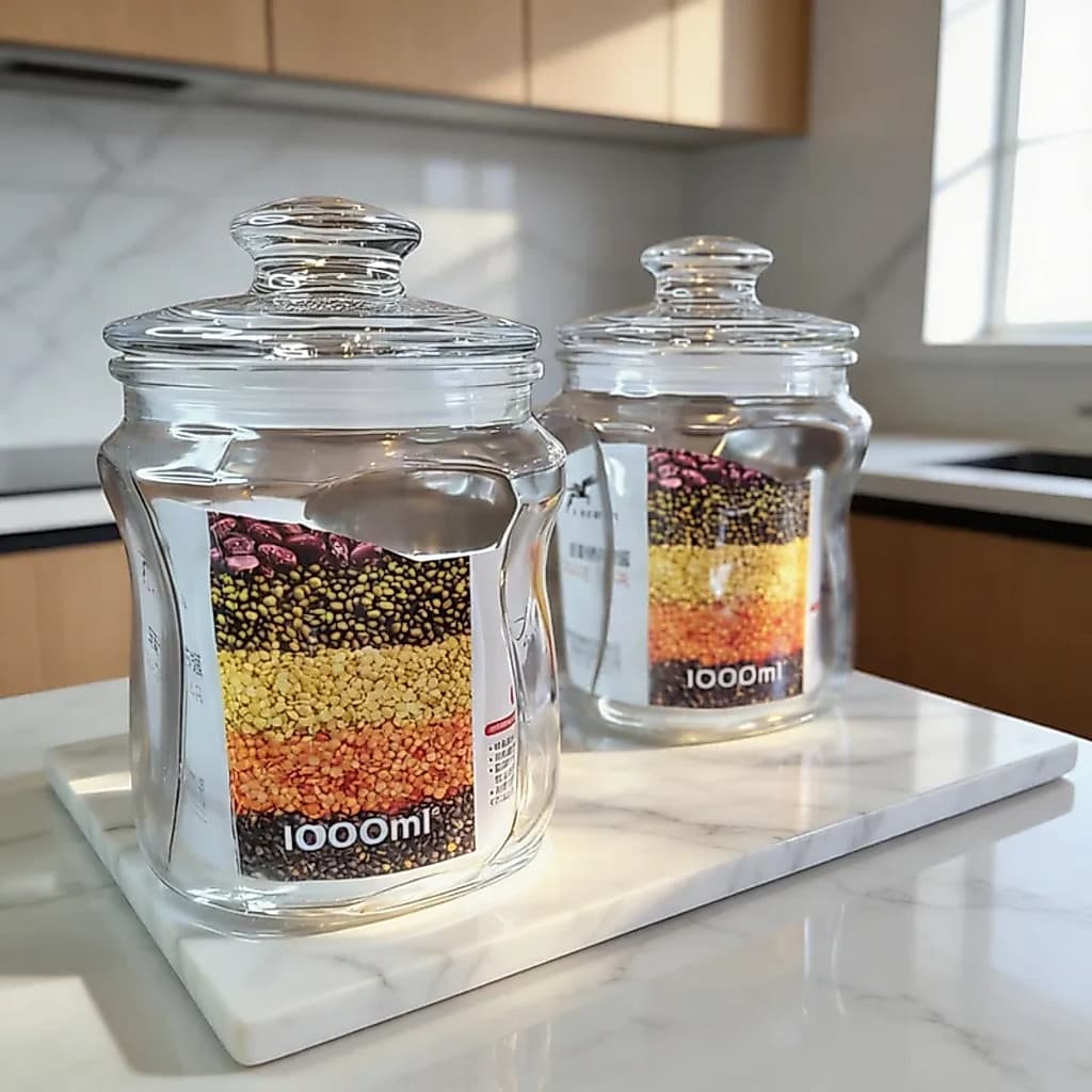 Kit 2 Potes Herméticos com Tampa de Vidro - Porta Conserva Mantimentos e Alimentos Cozinha