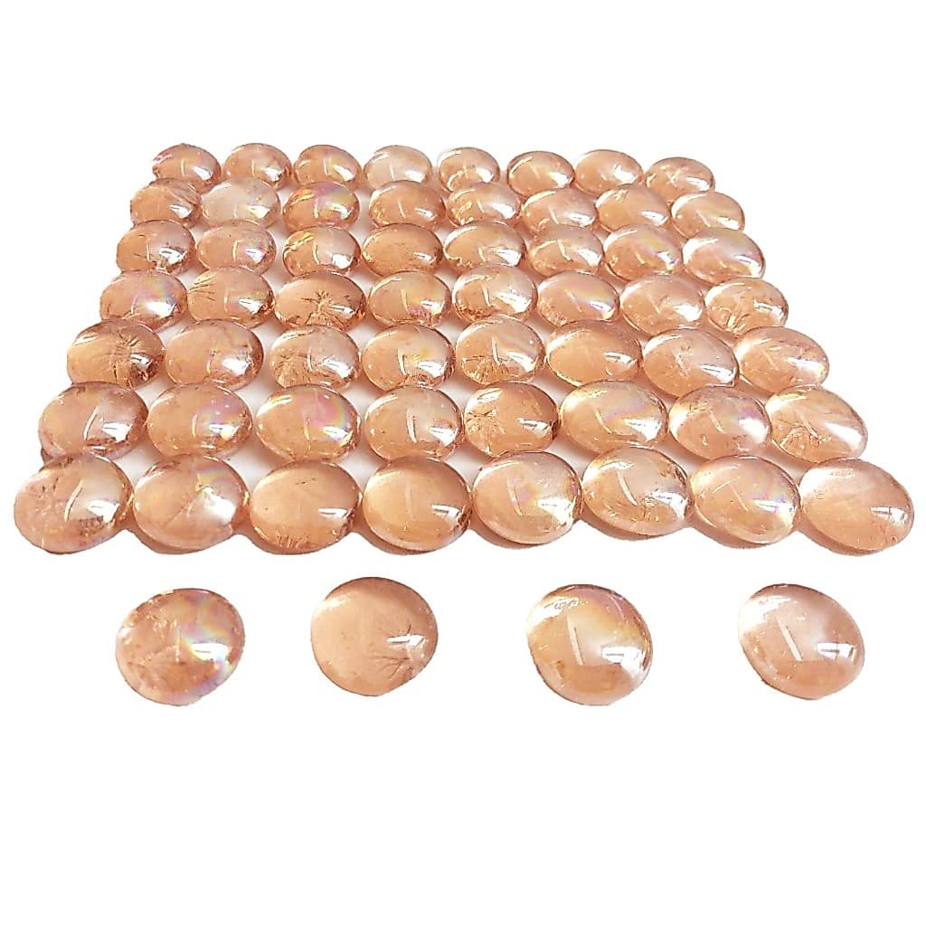 Gema em Vidro Pedras para Vaso Aquarío Artesanato - Ouro Rosé