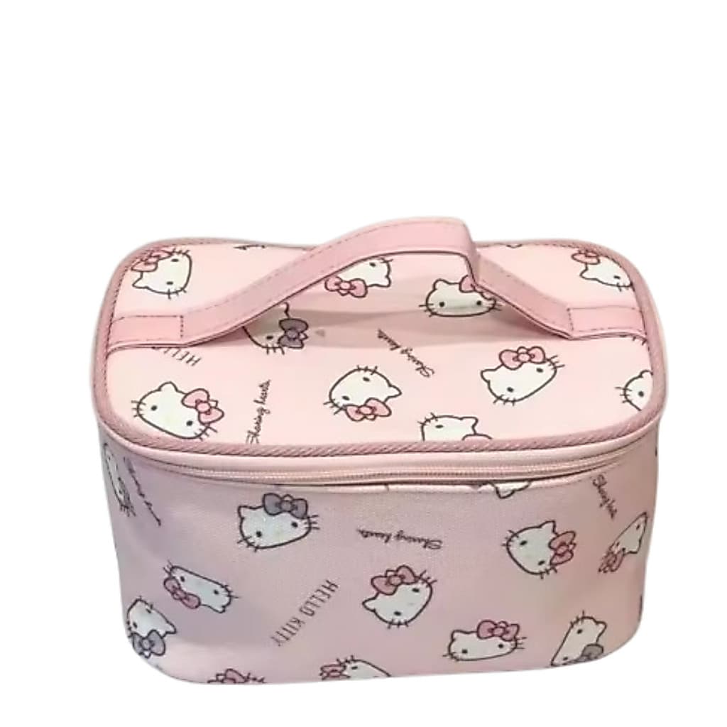 Necessaire Bolsa Estampada Hello Kitty Rosa Organizador De Pincéis Rosa Hello Kitty