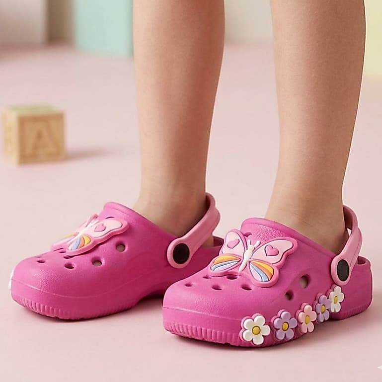 Sandália Infantil Menina Babuche Borboleta Confortável Macia Leve Antiderrapante Chinelo Nuvem