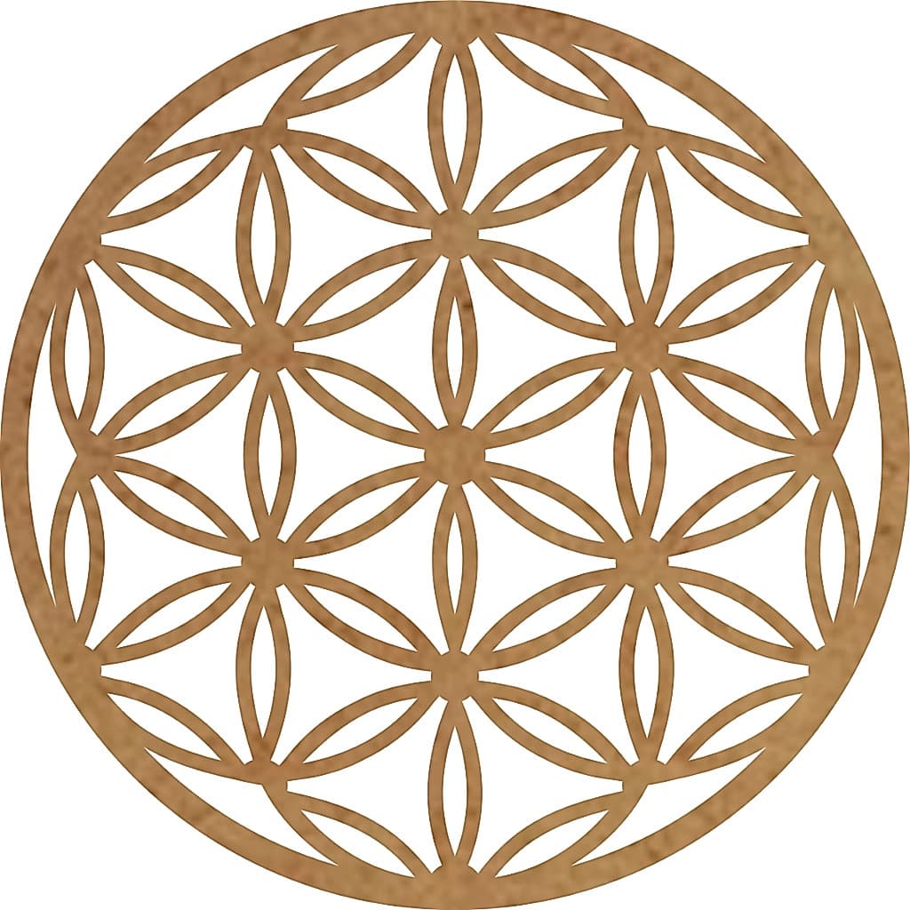 Mandala Decorativa Flor da Vida Mdf Cru 30x30 Cm